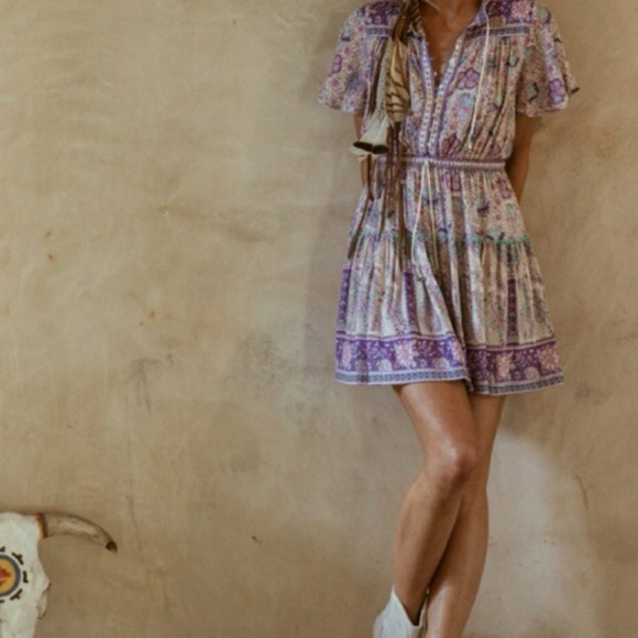 Spell & the Gypsy Collective Poinciana Playdress, Lilac, Size L - Picture 3 of 13
